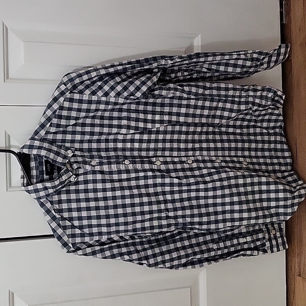 J.Crew button up grey/white size xs